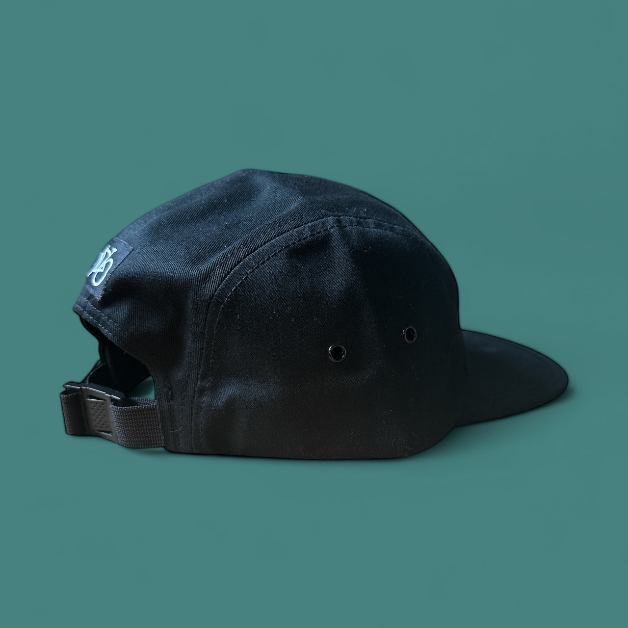Pops Cycles Black 5 Panel Camp Hat