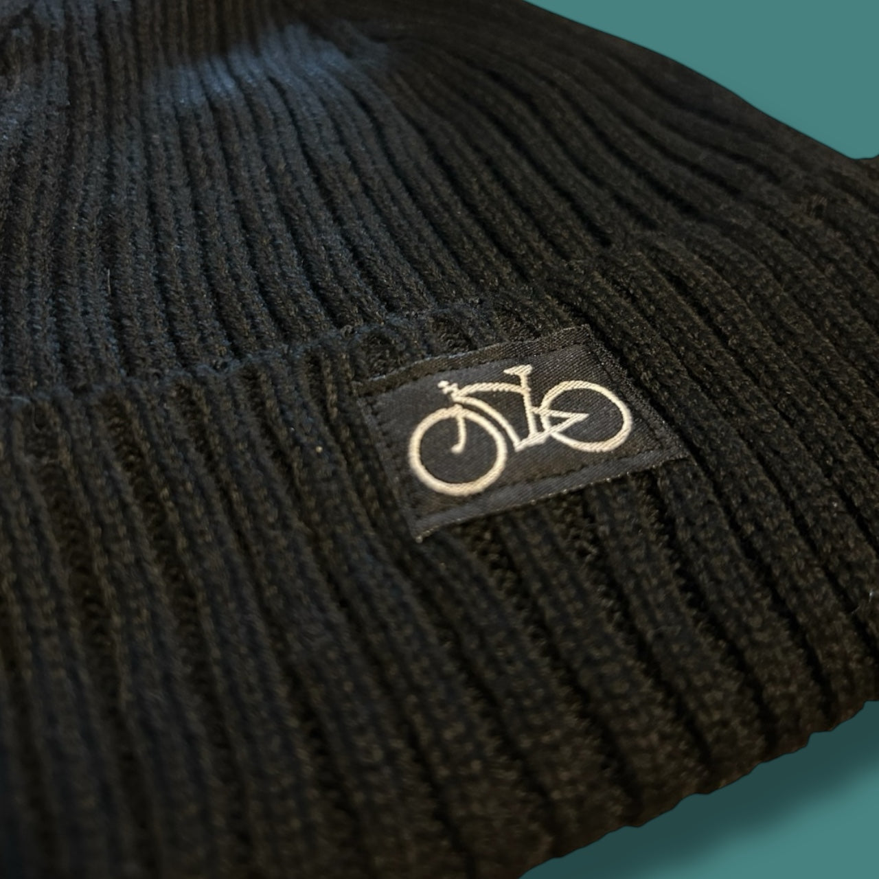 Pops Cycles Black Ribbed Beanie
